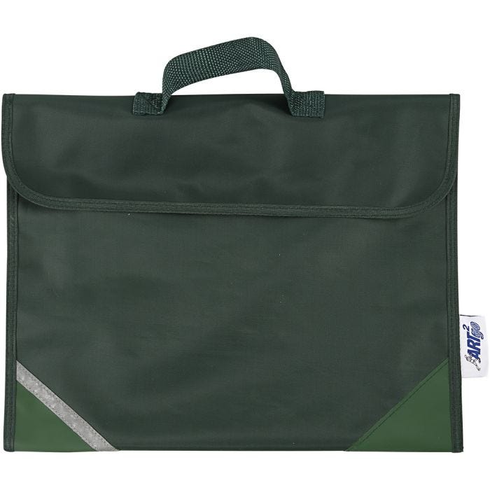 School Bag, D. 9 cm, size 36x29 cm, green, 1 pc