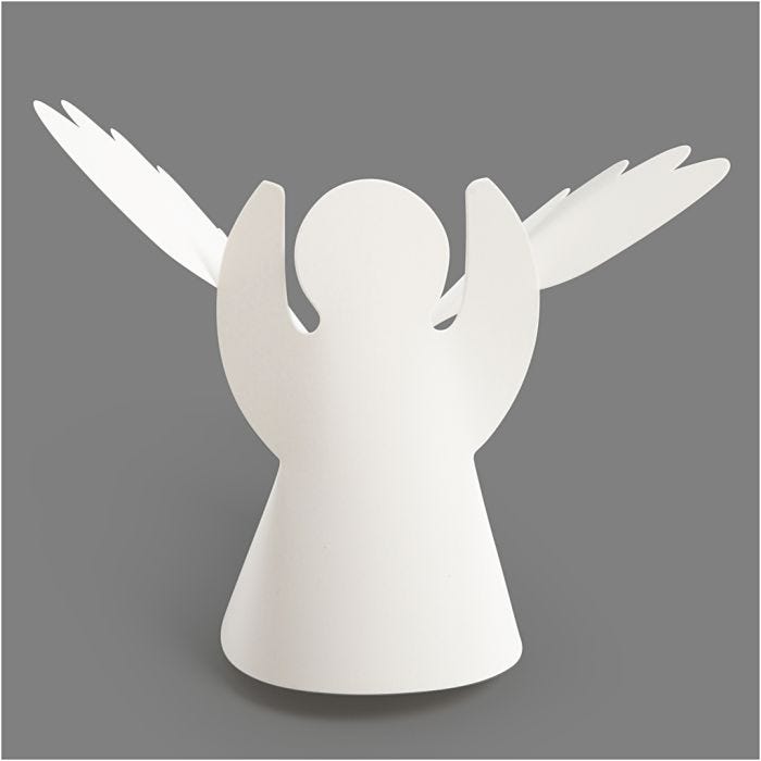 Angels, H: 10,5 cm, dia. 7 cm, 230 g, white, 25 pc/ 1 pack