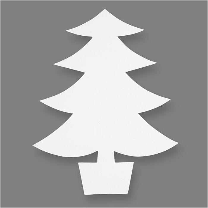 Christmas Trees, H: 21,5 cm, W: 16,5 cm, 230 g, white, 25 pc/ 1 pack