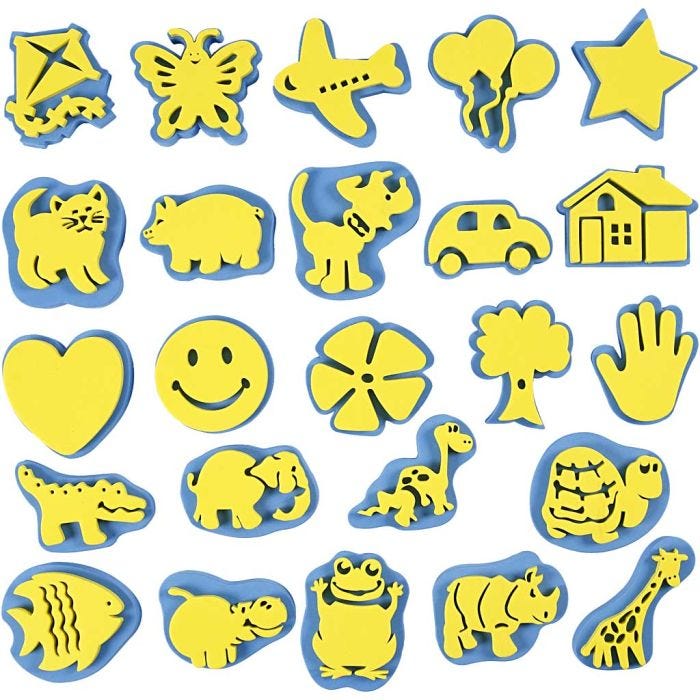 Everyday Stamp Set, H: 6-8 cm, W: 6-8 cm, 24 pc/ 1 pack