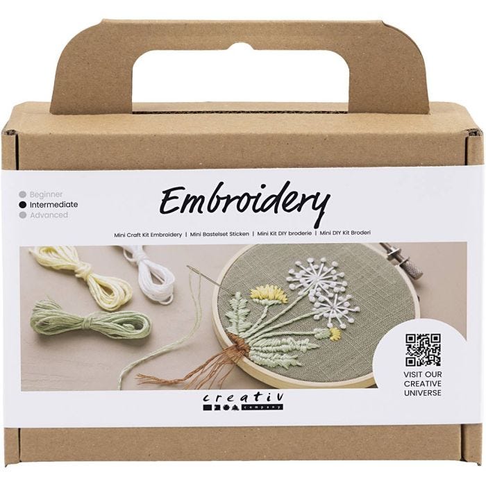 Mini Craft Kit Embroidery, Embroidery frame, dusty green, 1 pack