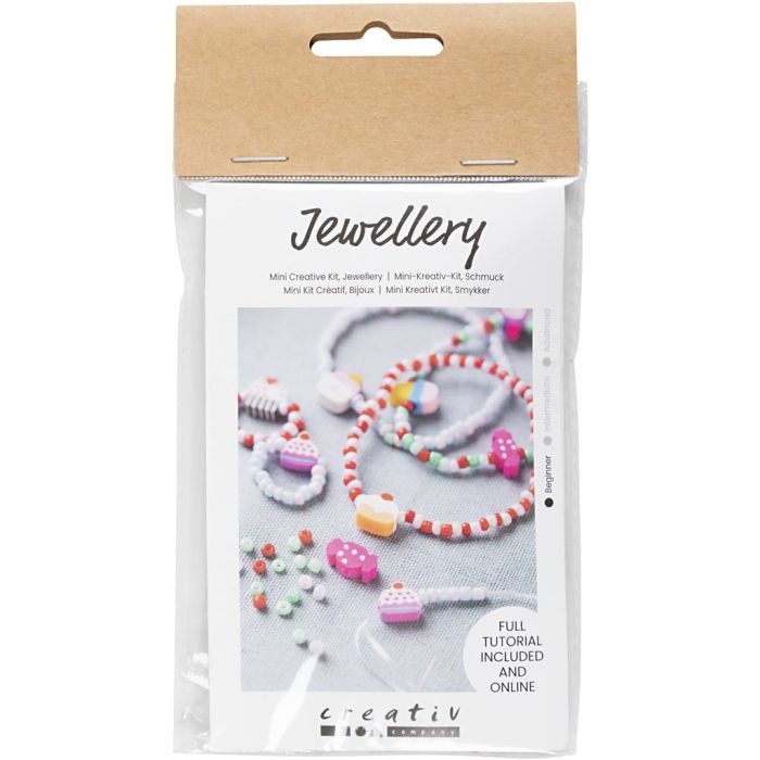Mini Craft Kit Jewellery, Elastic bracelet and ring, 1 pack