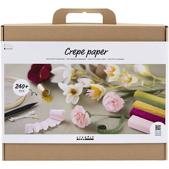Maxi Craft Kit Crepe Paper, Flowers, Crêpe ratio: 180%, 105 g, 1 pack