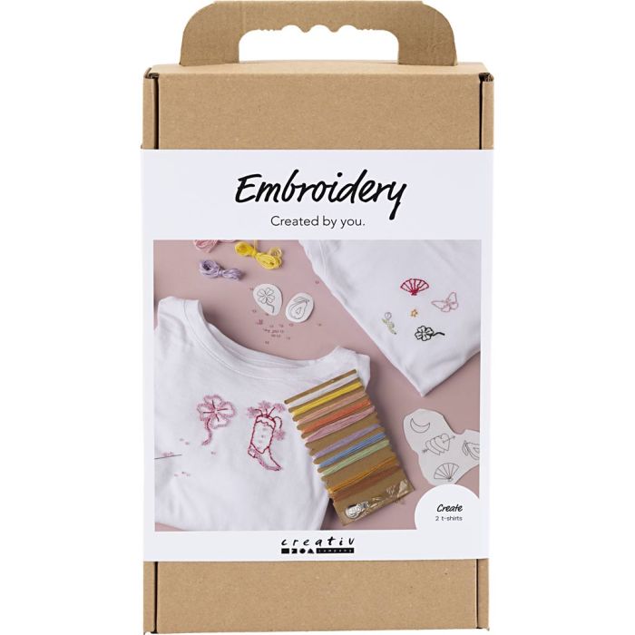 Craft Kit Embroidery, t-shirt, white, 1 pack