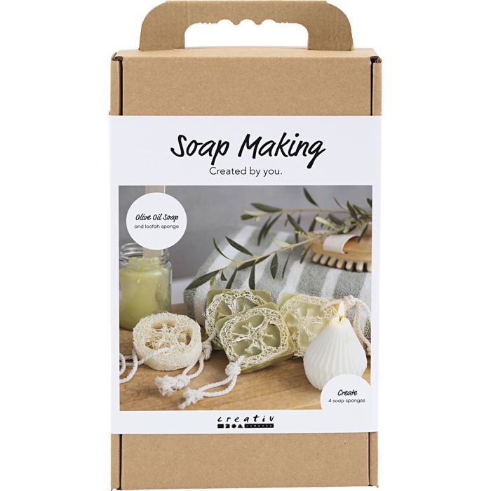 Craft Kit Soap Making, Loofah, olive green, 1 pack