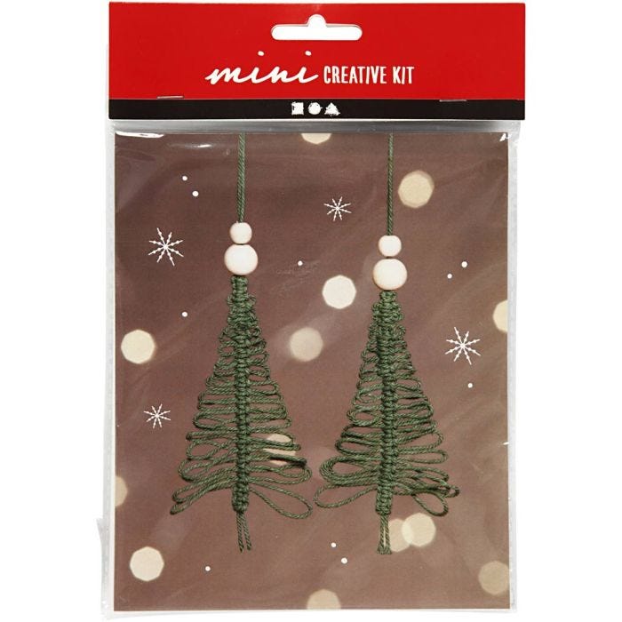 Mini Craft Kit, macramé Christmas tree, 11 cm, 1 pack