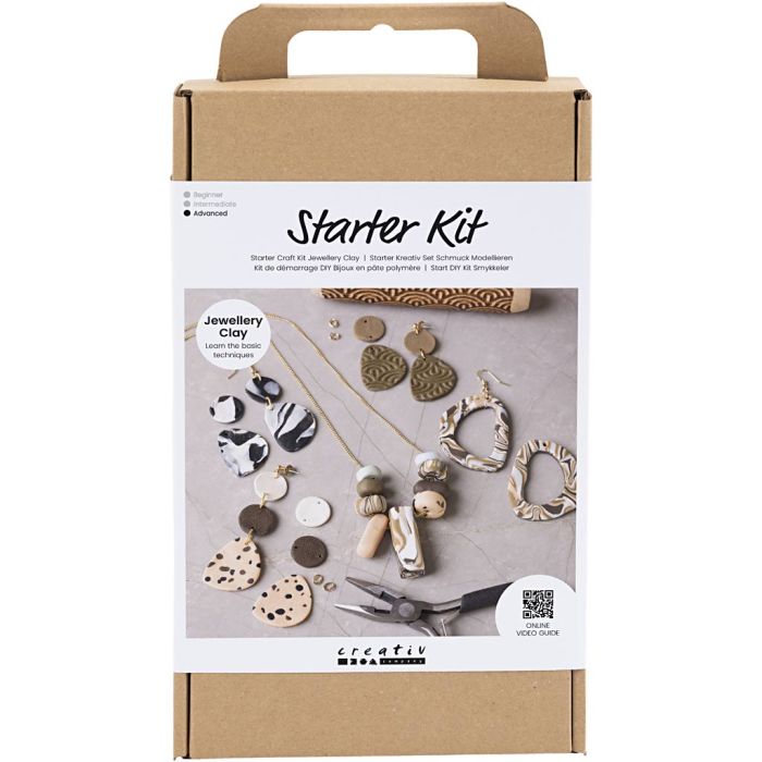 Starter Craft Kit Jewellery Clay, Jewellery, assorted colours, 1 pack