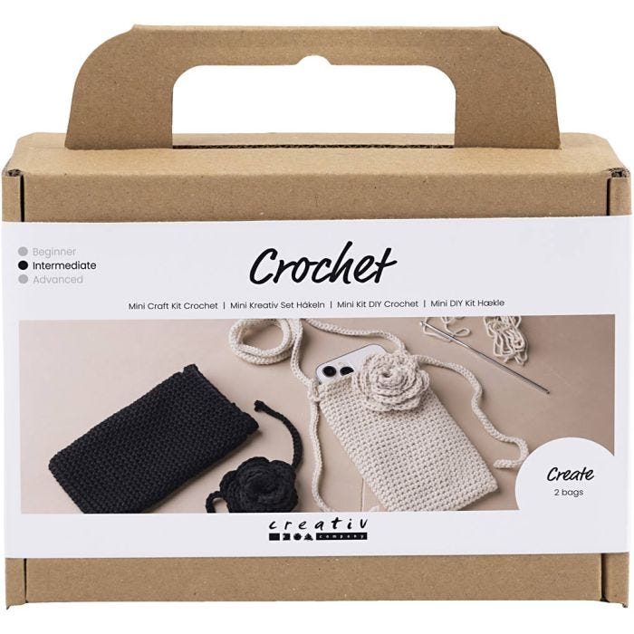 Mini Craft Kit Crochet, Bag with Rose, 1 pack