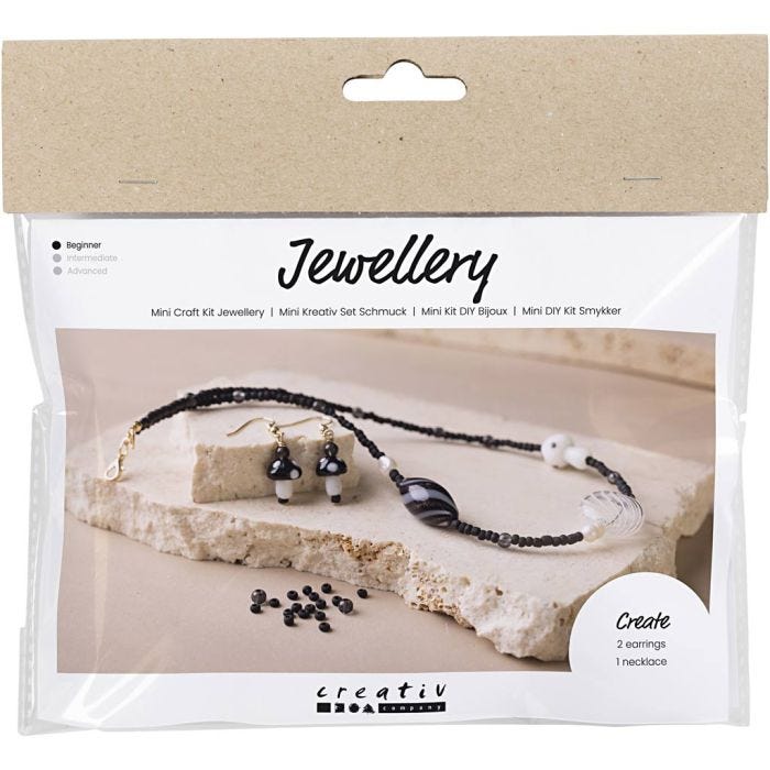 Mini Craft Kit Jewellery, Chunky Necklace, black harmony, 1 pack