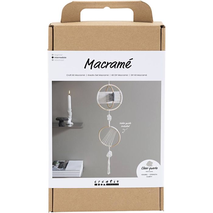 Craft Kit Macramé, Mobile, grey, off white, 1 pack