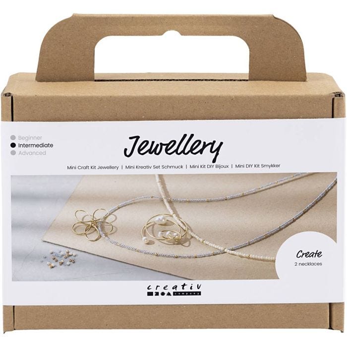 Mini Craft Kit Jewellery, Necklace with wire pendant, gold-plated, 1 pack