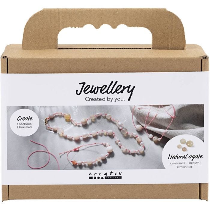 Mini Craft Kit Jewellery, Necklace and bracelet, pink, 1 pack