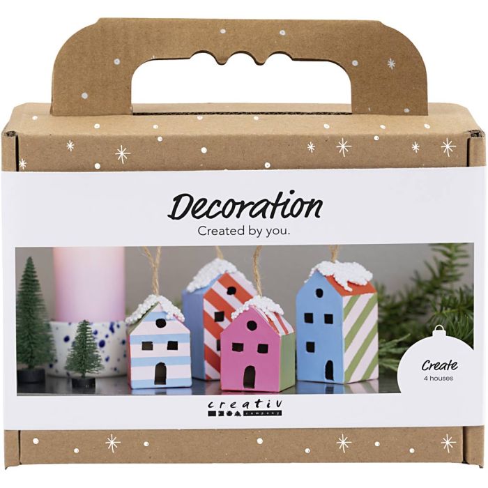Mini Craft Kit Decoration, Houses, colorful, 1 pack