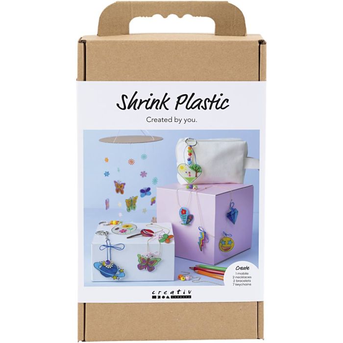 Craft Kit Shrink Plastic, Mobile, necklace, bracelet, key rings, assorted colours, 1 pack