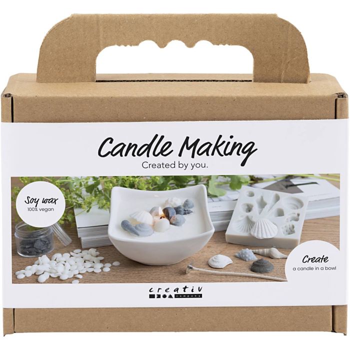 Mini Craft Kit Candle Making, Seashells, grey, off white, 1 pack