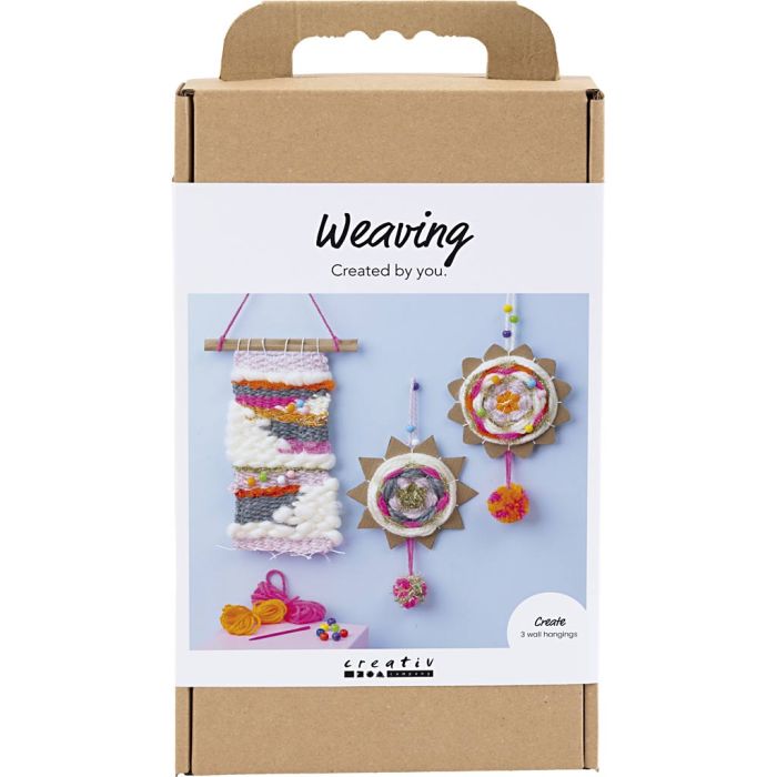 Craft Kit Weaving, Wall hangings, assorted colours, 1 pack