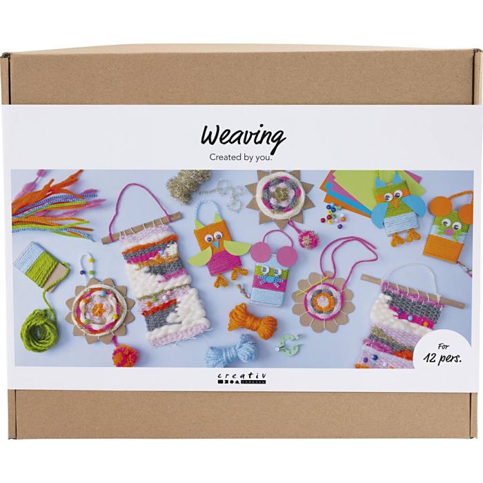 Group Craft Kit Weaving, Wall hangings, hangings, owls, mouse, assorted colours, 1 pack