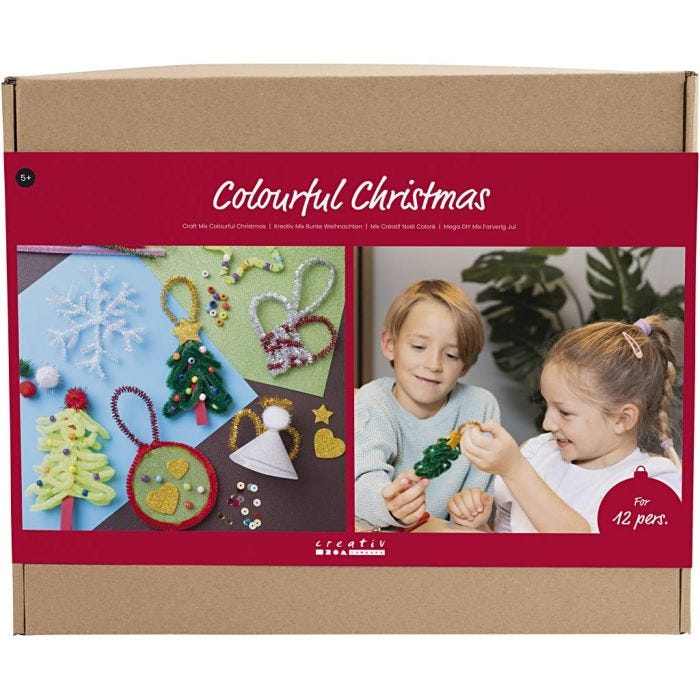 Craft Mix Colourful Christmas, Christmas figures, assorted colours, 1 pack