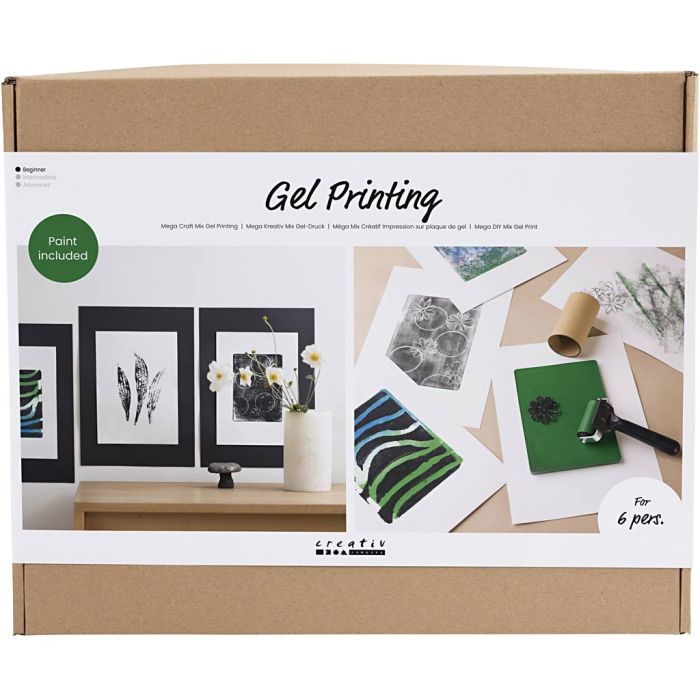 Group Craft Kit Gel Printing, Colourful prints, 1 pack