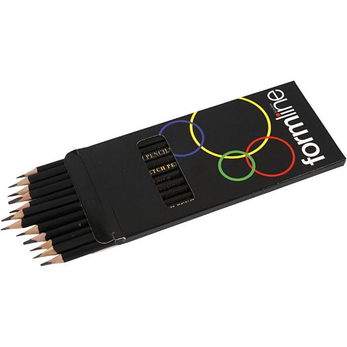 Drawing Pencil, B,2B,4B,5B,6B,8B,9B,HB,H,2H,3H,4H, 2x12 pc/ 1 pack
