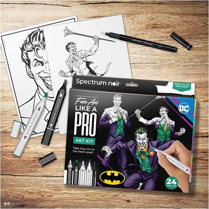 Craft Kit Illustration, Heroes &amp; Villains: Joker, assorted colours, 1 pack