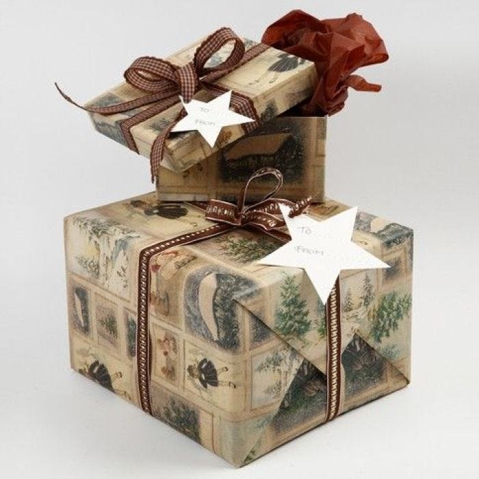 Boxes beautifully wrapped in (Oslo) Design Paper