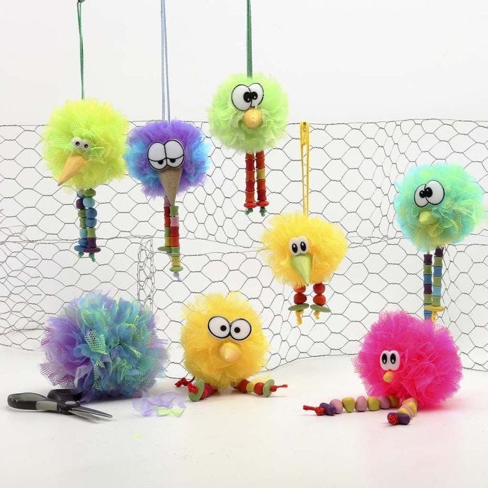 Easter Decorations made from Pom-Poms