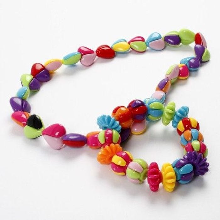 A Bracelet and a Necklace with two-piece Beads