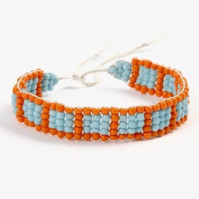 A Bracelet woven on a Bead Loom