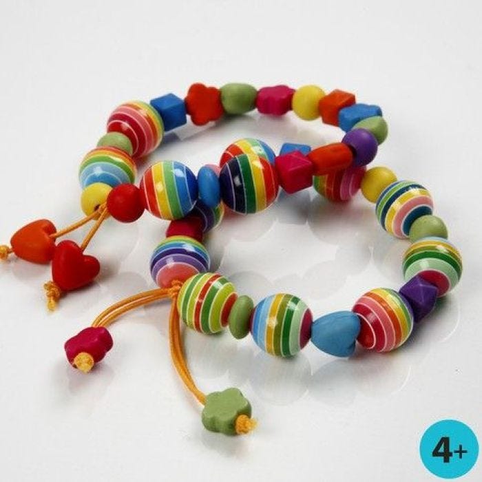 A Brightly Coloured Bracelet with Plastic Beads