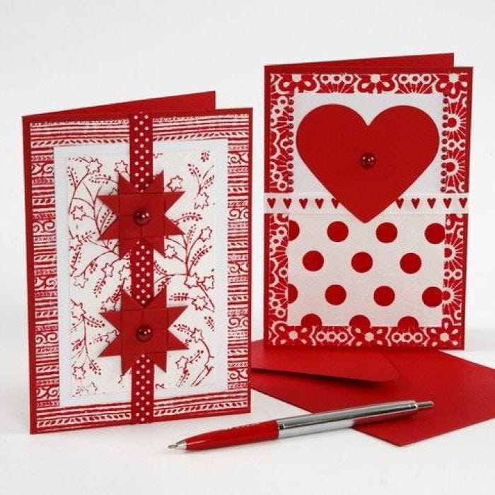 Christmas Cards decorated with  Handmade Paper