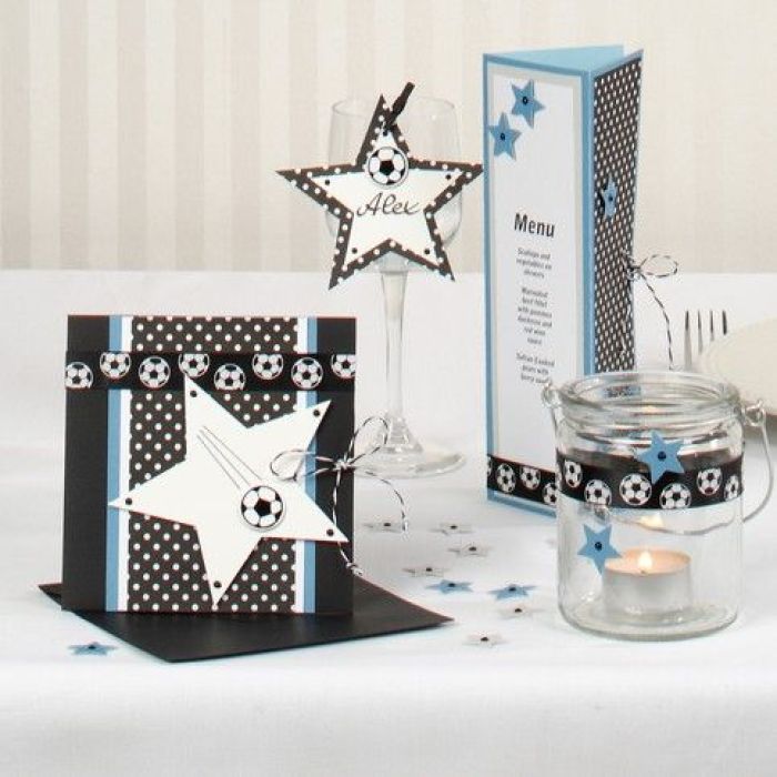 Footballs on a Greeting Card, Invitation or Congratulations