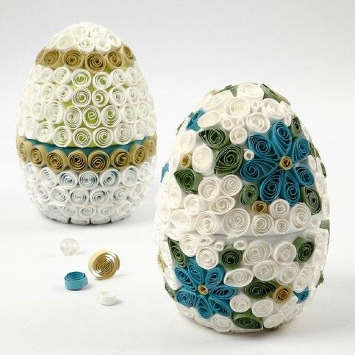 A Papier-Mâché Egg decorated with Quilling