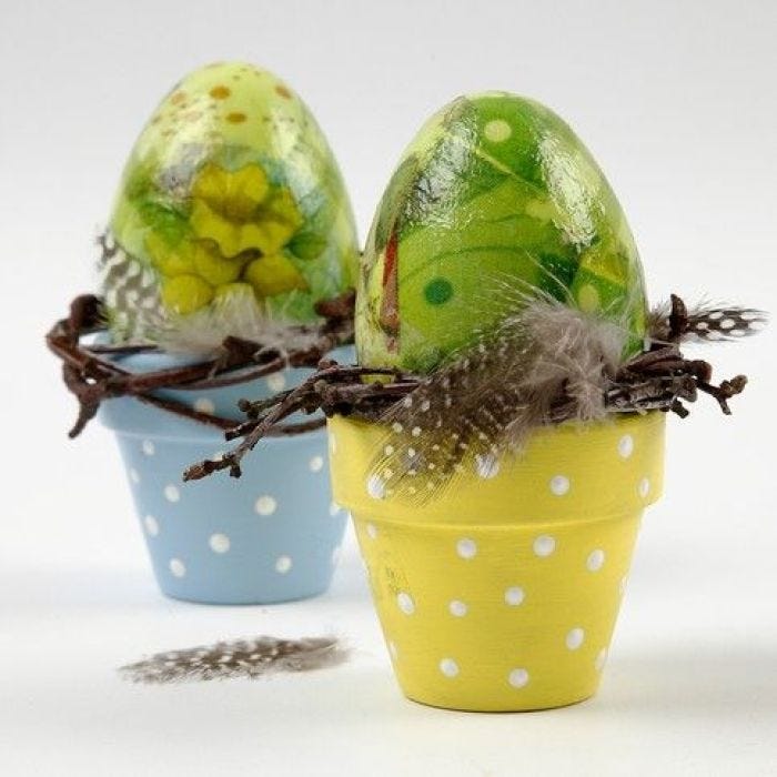 Plastic Eggs with Napkin Decoupage