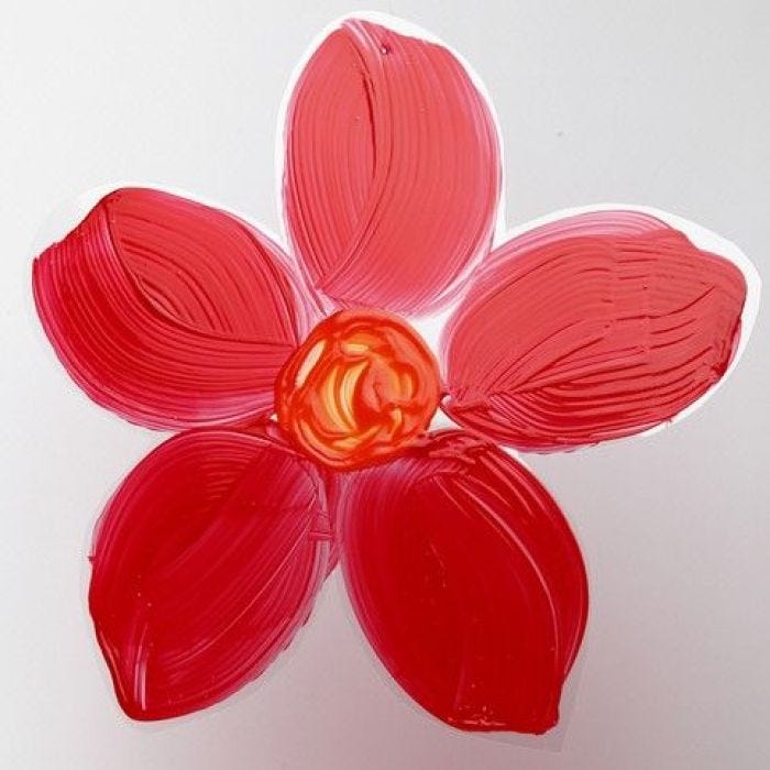 A Flower painted on a Hard Foil Sheet