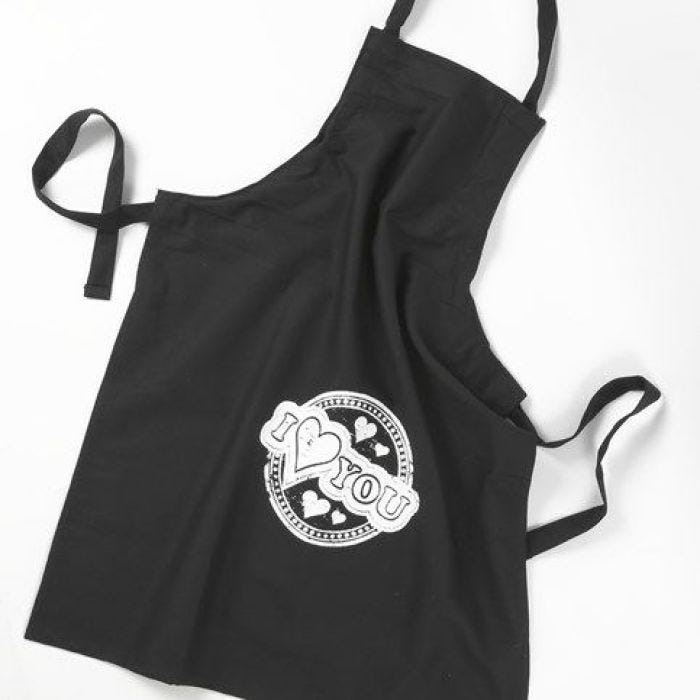 An Apron with a Print using a Screen Stencil