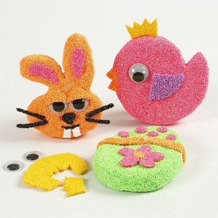 Magnets from Papier-Mâché Shapes with Foam Clay & wiggle Eyes