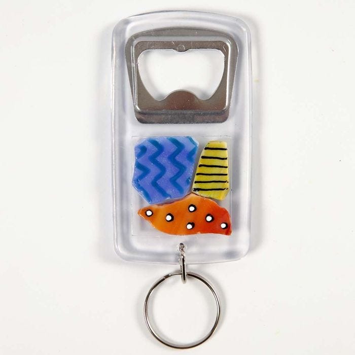 A Bottle Opener with Glass Mosaic