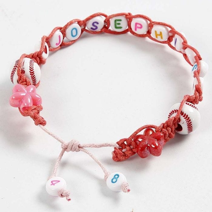 A braided Bracelet with Letter Beads