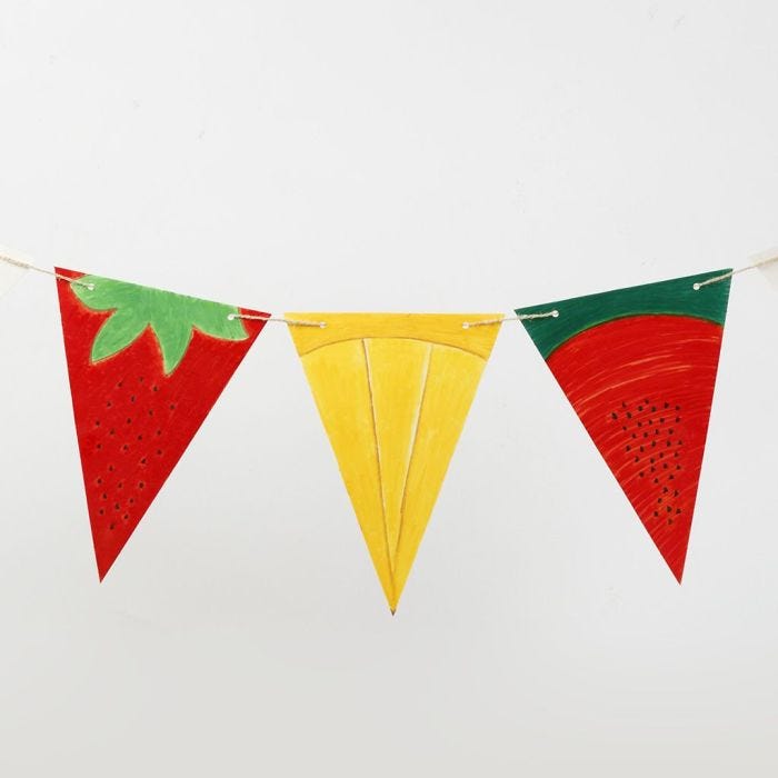 Bunting made from decorated Card Flags