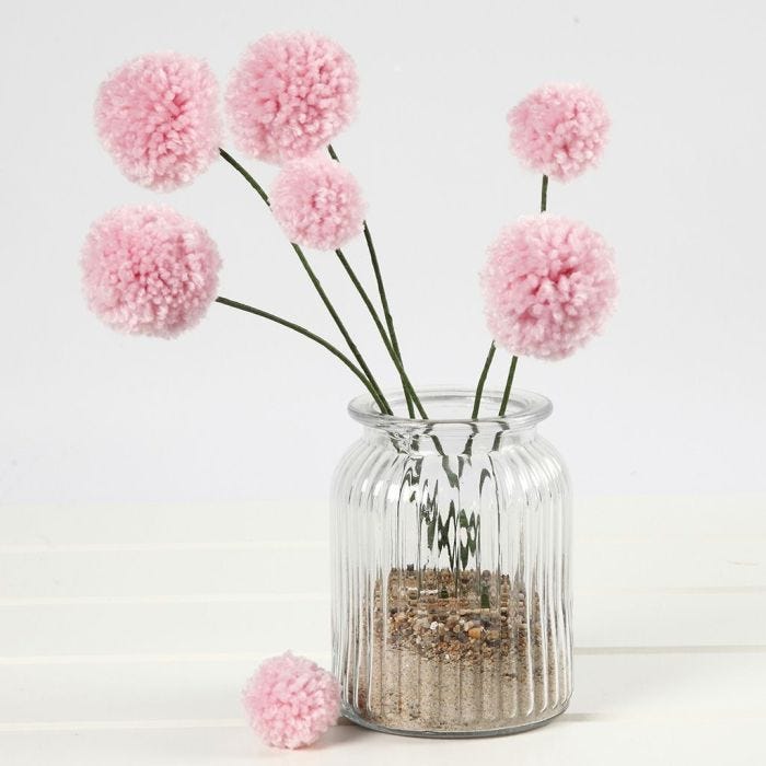 Pom-pom Flowers on Bonsai Wire Stalks