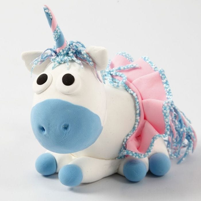 A Silk Clay Unicorn with a Skirt