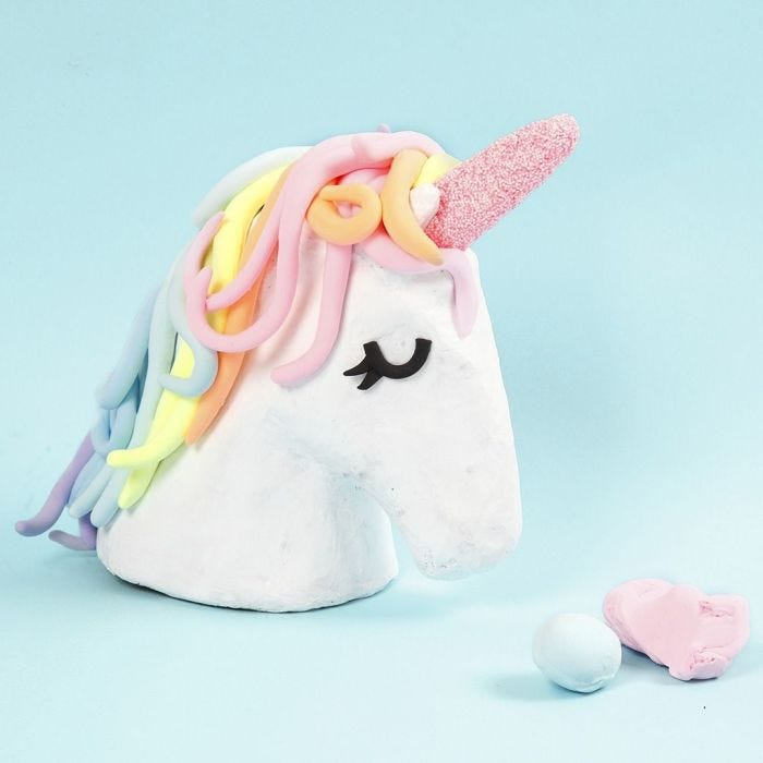 A Unicorn Trophy decorated with Silk Clay and Foam Clay