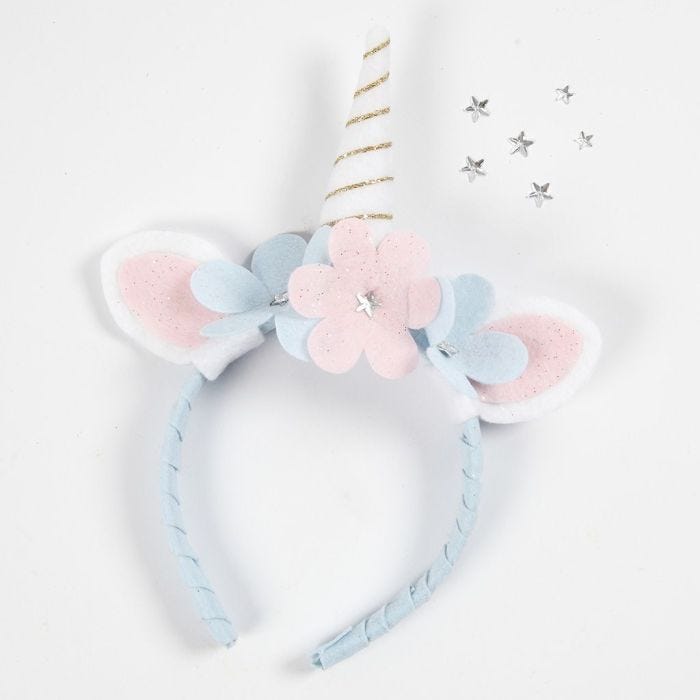 A Unicorn Hairband with Felt Decorations