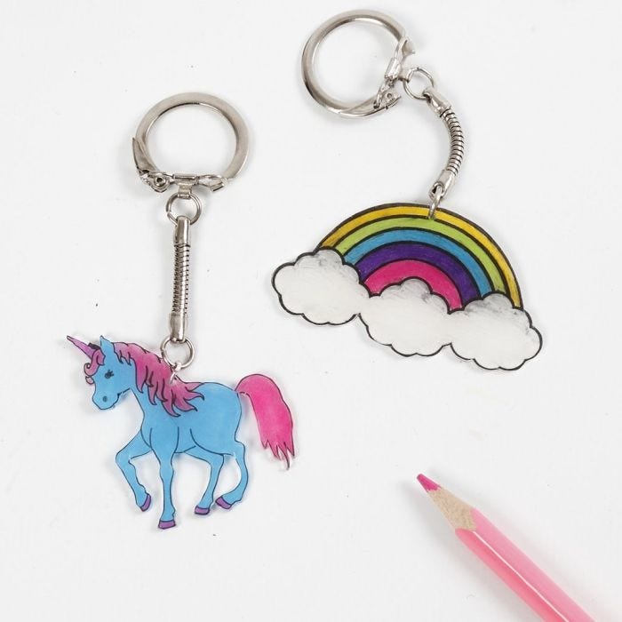 A Unicorn Keyring Fob from Shrink Plastic