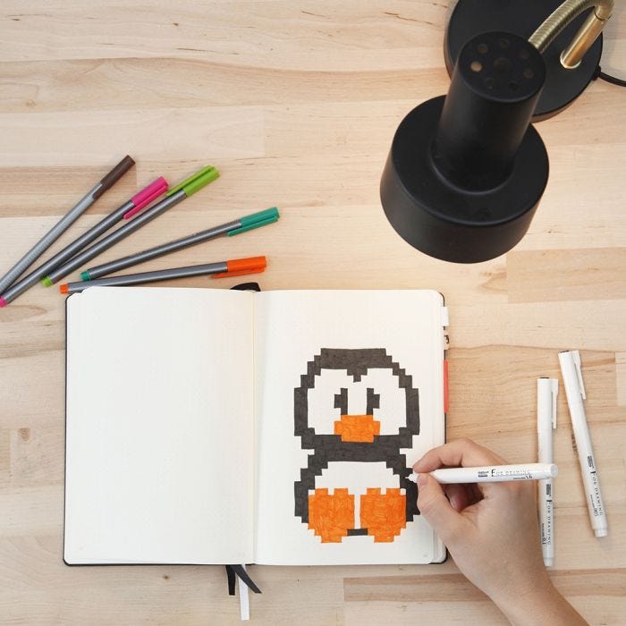 Pixel Art in a Bullet Journal