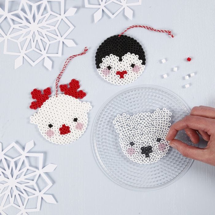 Polar Animals from Nabbi Fuse Beads on a Pegboard