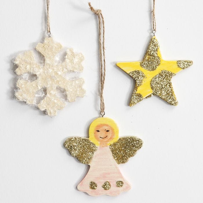 Christmas hanging Decorations with Glitter 