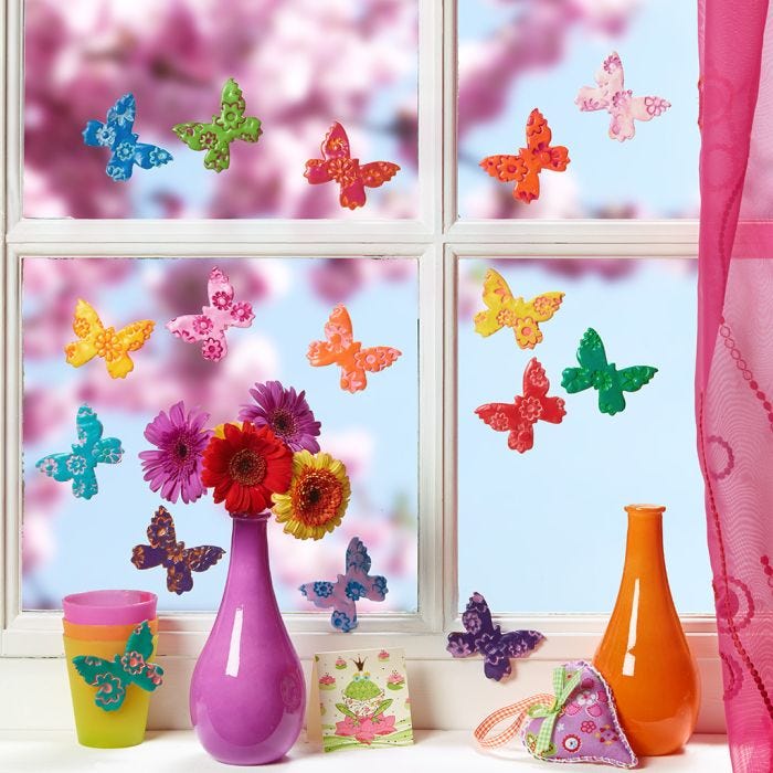 Colourful butterflies from Fimo modelling clay