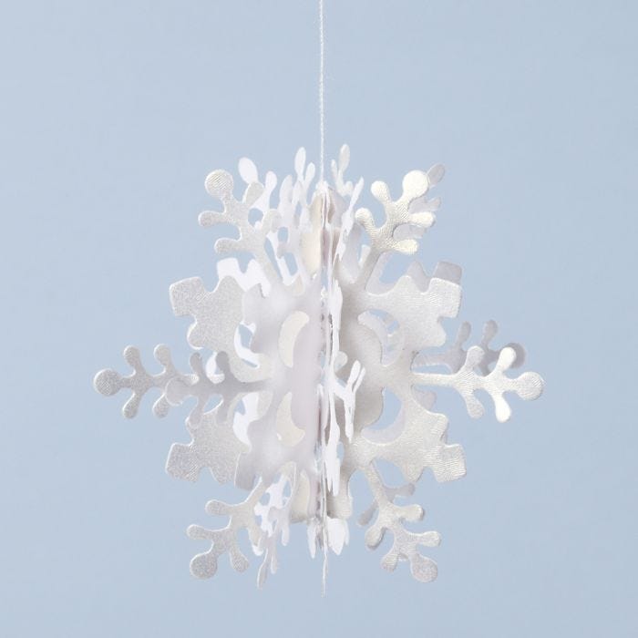 3D hanging snowflake from pearlescent paper